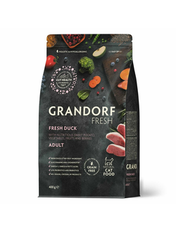 Grandorf Fresh для взрослых кошек с уткой и бататом, 400 г