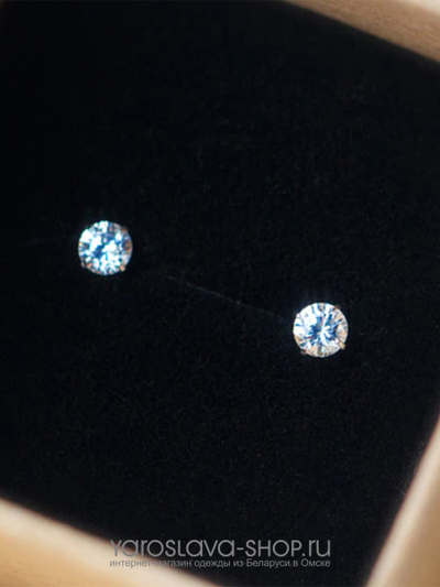 Серьги пусеты стекло