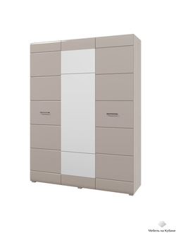 Ненси шкаф 3-х створчатый Ясень шимо светлый/Капучино глянец