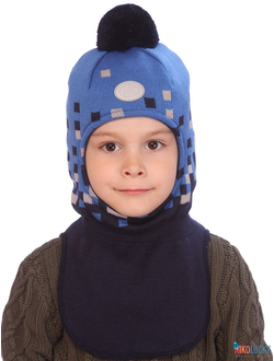 Шапка-шлем   21101-07, цвет темно-синий, ярко-синий р. 48-50