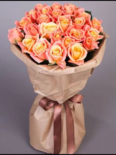 Букет "Нежное прикосновение" из 25 роз Мисс Пигги