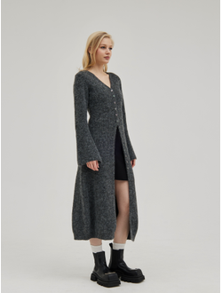 Длинный кардиган вязанный на пуговицах