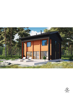 Двухэтажная баня "Панорама": Отдых с шикарным видом 98 м²