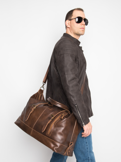 Кожаная дорожная сумка Campora Premium sienna (арт. 
4019-63)