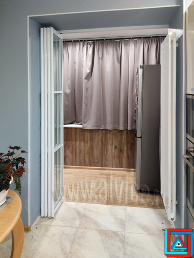 Перегородка-книжка из 4-х створок сложение в одну сторону