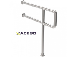 Опорный поручень напольно-настенный двойной 750х170х850 мм для унитаза 3 точки крепления.