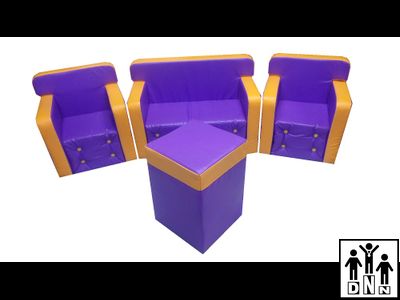 Детская игровая мебель "Комфорт" сиреневый / желтый