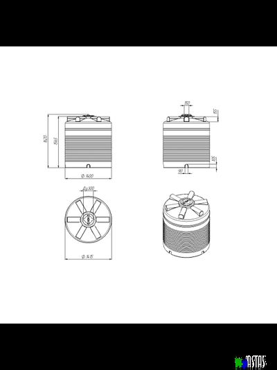 Емкость Экопром ЭВЛ 2000 л черная