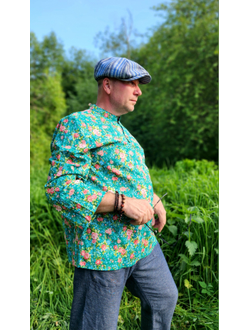 Русская рубашка "Сорочица"  мужская, с розами