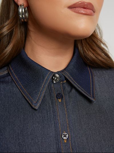 Рубашка цвета деним