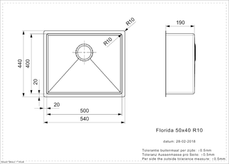 Мойка Reginox Florida L 50x40 lux