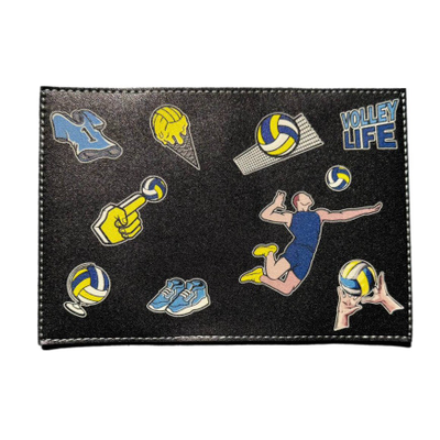 Обложка для паспорта черная со стикерами