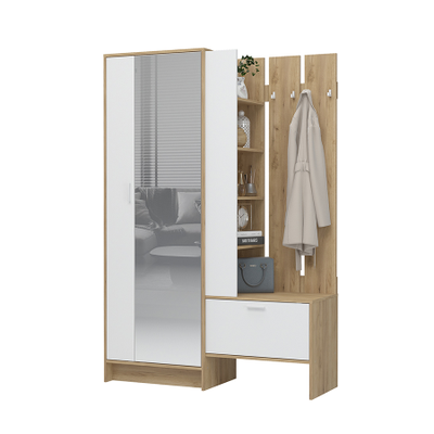 Ирис ПР-01 Прихожая 1350х2000х455 дуб крафт золото/Белый