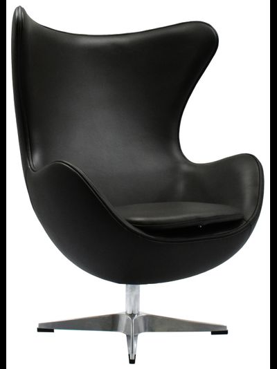 EGG CHAIR (чёрный, прессованная кожа)