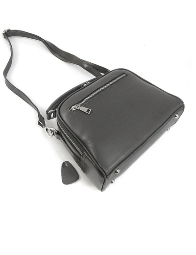 (АРТИКУЛ: 9775/0/41) СУМКА ЖЕНСКАЯ, НЕБОЛЬШАЯ, НАТУРАЛЬНАЯ КОЖА, СЕРАЯ, ДВА ОТДЕЛЕНИЯ, С НАРУЖНЫМИ КАРМАНАМИ, С ПЛЕЧЕВЫМ РЕМНЕМ