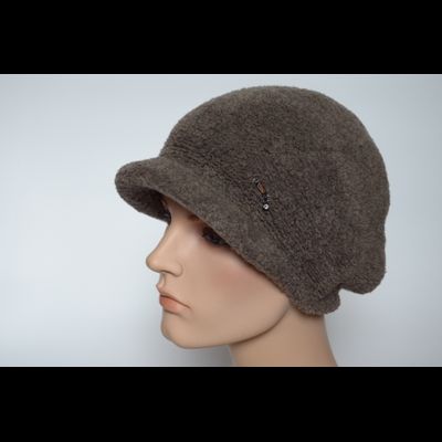 Вязаная женская кепка зимняя Vizio Италия 6962 W ореховая