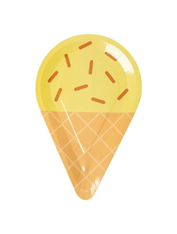 Тарелки мороженое, 10шт, желтый