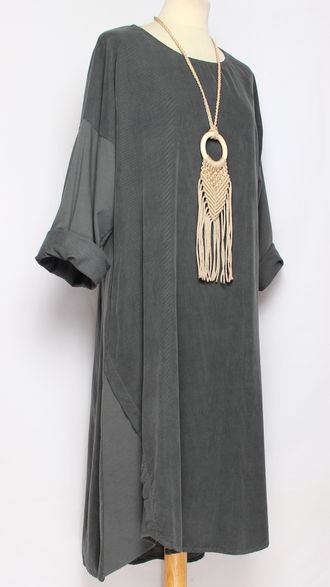 Платье Бохо "Лепесток " вельветовое графит, мокко, шоколад, малахит до р.50