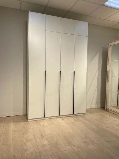 ШК 5 1600 шкаф четырехстворчатый распашной с антресолью Белый текстурный