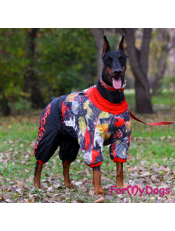 Комбинезон для крупных собак Черно-красный