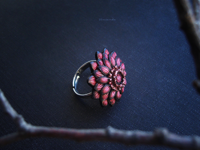 "Драконов Цвет", фэнтези-кольцо в виде мифического цветка