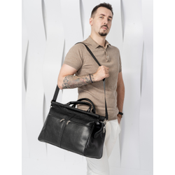 Кожаный саквояж Veano black (арт. 4004-01)