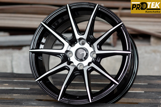 Комплект дисков R15 7,0J ET+40 4*100/4*114,3 Shogun S10 Черный глянец с полированными лучами (S152)