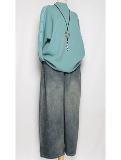 Джинсы "ШИРОКИЕ" серо-голубые р.32-42 (от 48 до 58)