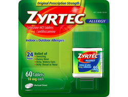 Zyrtec 24 Hour Allergy Relief Tablets - Антигистаминный препарат 60 табл.