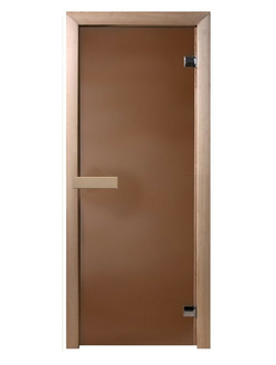 Дверь Стеклянная Бронза Матовое 6мм (2 петли)  Размер (с коробкой): 1,9м*70см