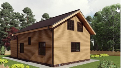 Одноэтажный каркасный дом с мансардой с четырьмя спальнями 160м² (SK61)