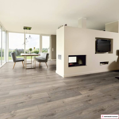 Декор ламината Ter Hurne Dureco Дуб Тень-серый 2815/A10 в интерьере гостиной