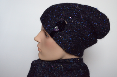 шапка Вицио с украшением и шарф 6926 фото