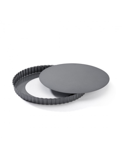 Форма для выпечки d=32 см. h=3 см. съёмное дно, рифлёная, сталь с антипригарным покрытием