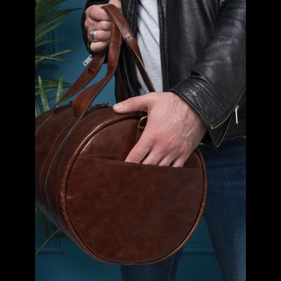 Кожаная дорожная сумка Faenza Premium brown (арт. 
4033-02)