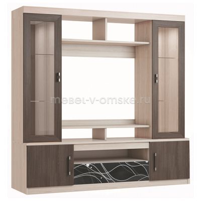 ОМ366 Стенка Николь. Размер: 1878х1876х540. ТВ-ниша: 1076х930х385.