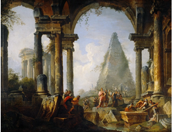 Картина обогреватель, репродукция Джованние Панини Александр Великий у гробницы Ахиллеса