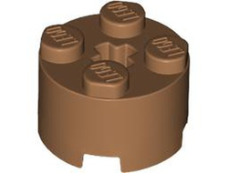 Brick, Round 2 x 2 with Axle Hole, Medium Nougat (3941 6454167)
