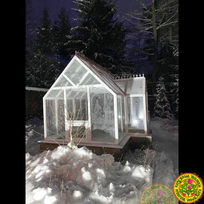 Базовая комплектация теплицы в английском стиле с холлом из стекла и алюминия ЕЛИЗАВЕТА S размером 4000 х 3000