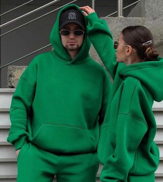 Спортивный костюм утепленный зеленый (арт 053)