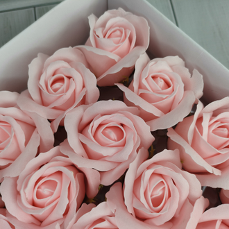 УЦЕНКА Розы из мыла 50 шт Светло-розовый М001/4 (см. доп. фото)