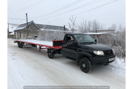 УАЗ .СЕДЕЛЬНЫЙ ТЯГАЧ С ПОЛУПРИЦЕПОМ . ПЛАТФОРМА