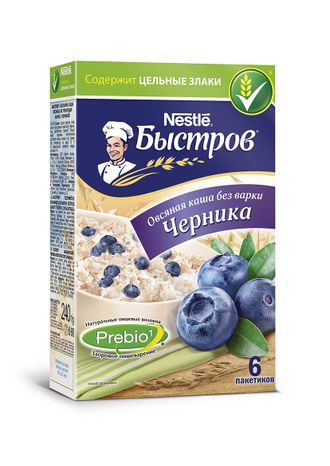 Каша овсяная черника prebio 6*40г быстров