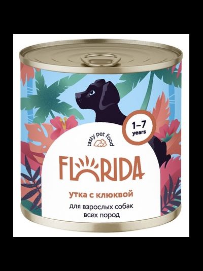 Florida (Флорида) влажный корм (консерва) для собак с уткой и клюквой, 240 г