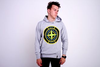 Толстовка / Худи Stone Island BG Logo Серый Repl