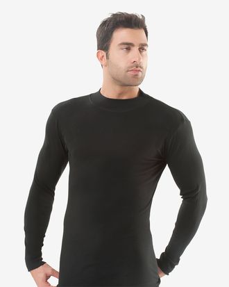 Черная утепленная мужская футболка с длинным рукавом Oztas 1080 в интернет-магазине VamKomfort