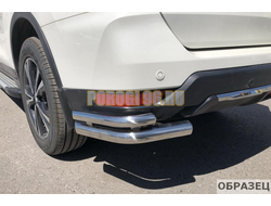 Защита заднего бампера угловая двойная Папа Тюнинг d76/42 для Jac T8 Pro 2020-