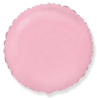 Шар фольгиваронный  с гелием Круг нежно-розовый 45см