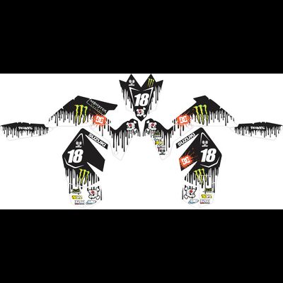 Наклейки на квадроцикл Suzuki LTR 450 ATV Quad #586KB KEN BLOCK style DECAL STICKER KIT