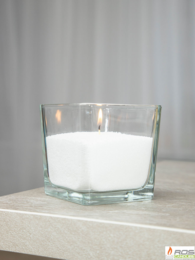 Подсвечник стеклянный "Куб", 10*10см